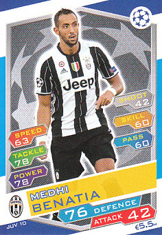 Medhi Benatia Juventus FC 2016/17 Topps Match Attax CL #JUV10